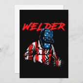 Welder Profession American Flag Metal Welding Gift 招待状 (正面/裏面)
