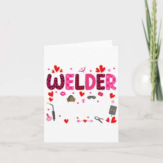 Welder Squad Cute Tools Hearts Costume Valentines  カード (正面)