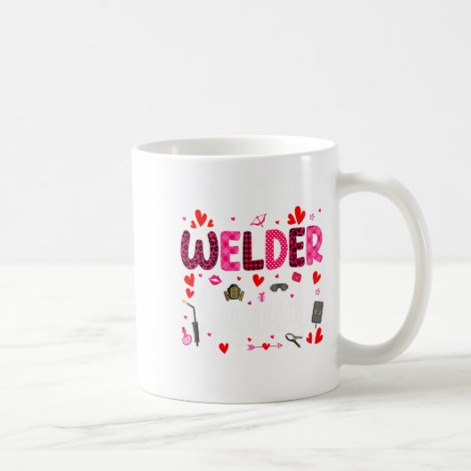 Welder Squad Cute Tools Hearts Costume Valentines  コーヒーマグカップ (右)