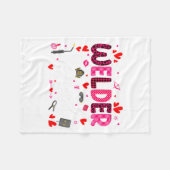Welder Squad Cute Tools Hearts Costume Valentines フリースブランケット (正面(横))