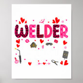 Welder Squad Cute Tools Hearts Costume Valentines  ポスター (正面)