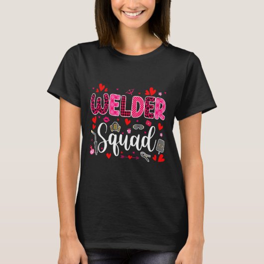 Welder Squad Cute Tools Hearts Costume Valentines  Tシャツ (正面)
