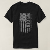 Welder USA Flag Distressed design Tシャツ (デザイン正面)