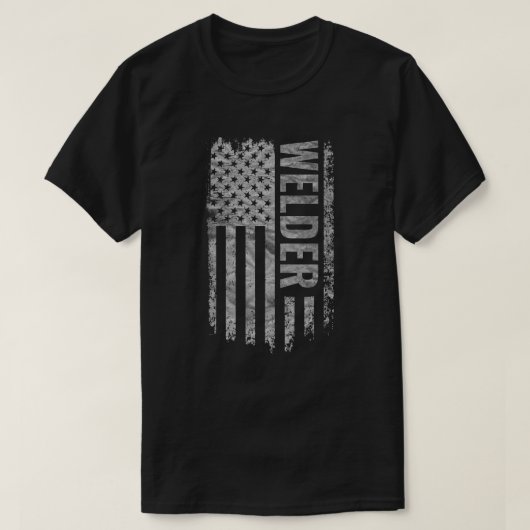 Welder USA Flag Distressed design Tシャツ (デザイン正面)