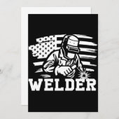 Welder Welders American Flag Profession Job Gift 招待状 (正面/裏面)