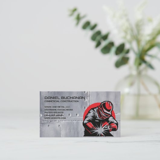 Welder Worker on Metal | Trades 名刺 (スタンド正面)