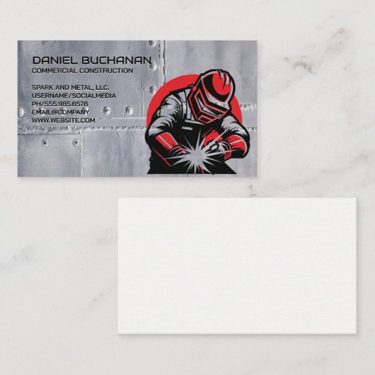 Welder Worker on Metal | Trades 名刺 (正面/裏面)