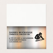 Welder Working on Steel | Metallic Background 名刺 (外部フラット)