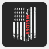 Welding - American Welder Flag スクエアシール (正面)