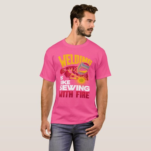Welding Is Like Sewing With Fire girl Tシャツ (正面フル)