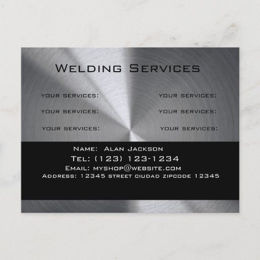 Welding Services Business card editable ポストカード (正面)
