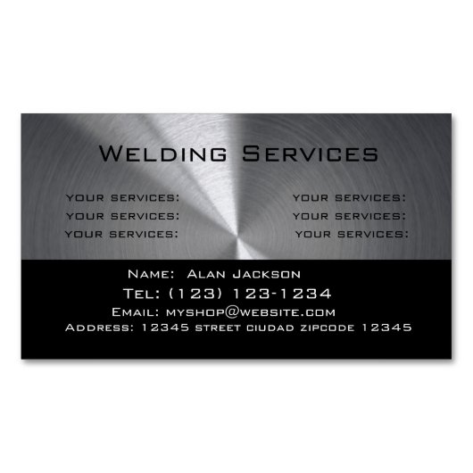 Welding Services Business card editable マグネット名刺 (正面)
