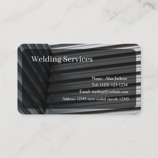 Welding Services Business card editable 名刺 (正面)