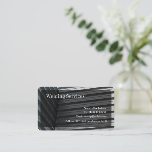 Welding Services Business card editable 名刺 (スタンド正面)