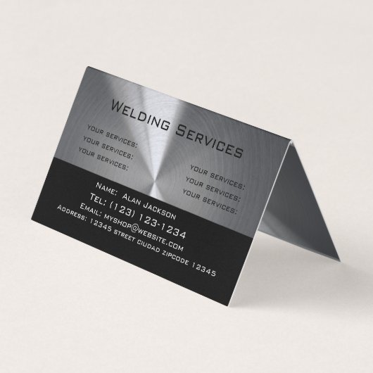 Welding Services Business card editable 名刺 (正面)