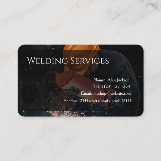 Welding Services Business card editable 名刺 (正面)