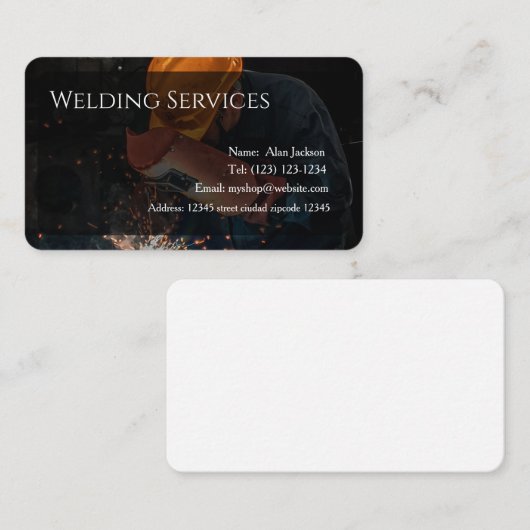 Welding Services Business card editable 名刺 (正面/裏面)