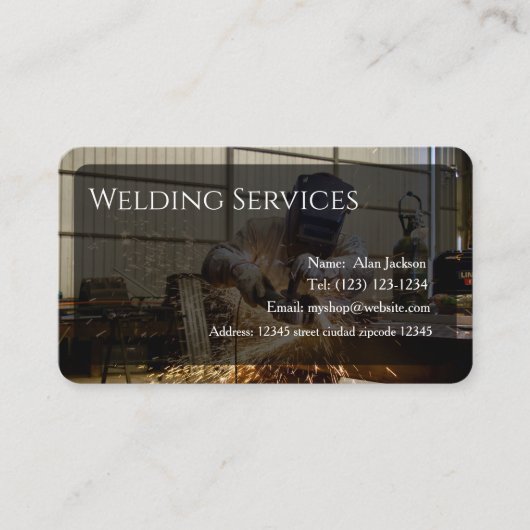 Welding Services Business card editable 名刺 (正面)