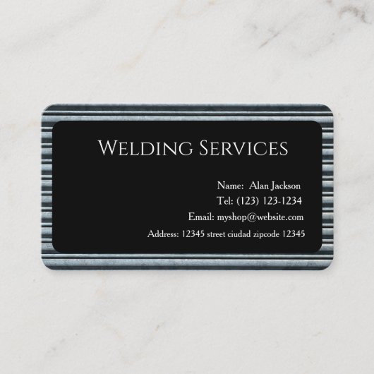 Welding Services Business card editable 名刺 (正面)