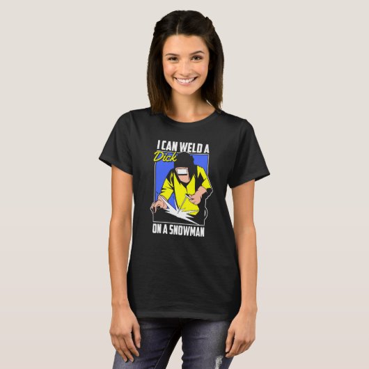 Welding Snowman  Metal Worker Welder Tシャツ (正面フル)