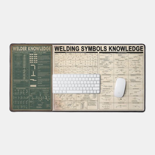 welding symbols knowledge gifts for welder デスクマット (キーボード&マウス)