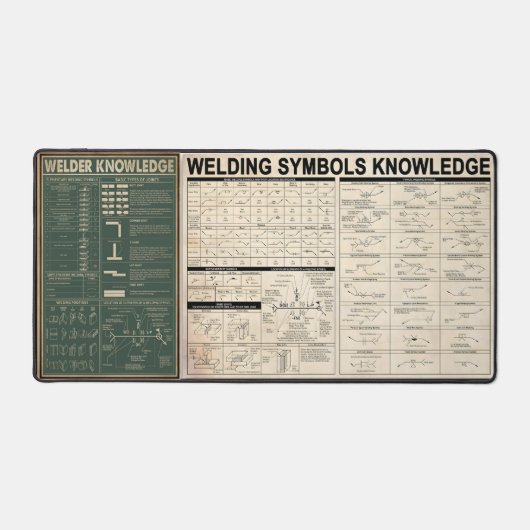 welding symbols knowledge gifts for welder デスクマット (正面)