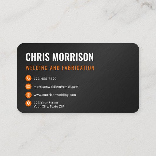 Welding Welder Fabricator 名刺 (裏面)