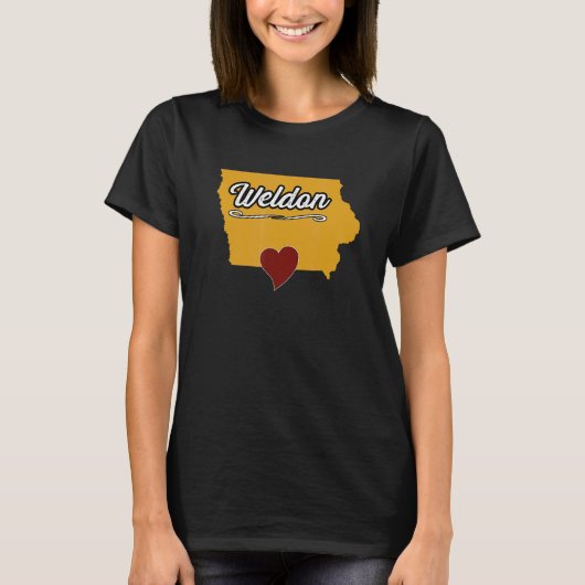 WELDON IOWA IA USAかわいい土産マーチUS City S Tシャツ (正面)