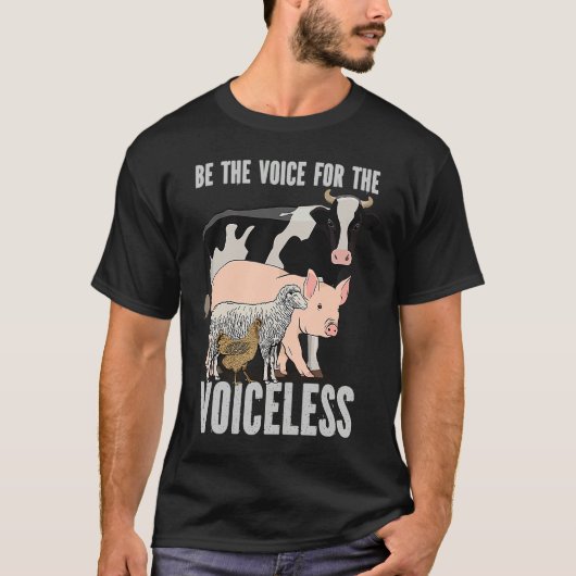 Welfare Be The Voice For The Voiceless Vegan Sayin Tシャツ (正面)