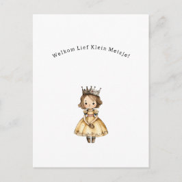 Welkom Lief Klein Meisje Nieuwe Baby Kaart ポストカード