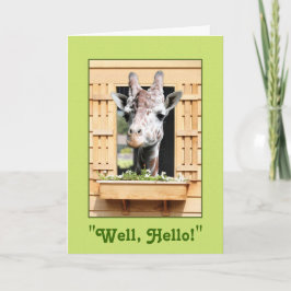Well おもしろい Hello Giraffe Greeting Card カード