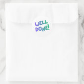 “Well Done!” Colorful Encouragement Sticker ラウンドシール (バッグ)