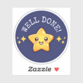 “Well Done” Motivationsaufkleber mit Kawaii Stern シール (シート)