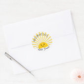 Well Done Teacher Sunshine Custom Name Sticker ラウンドシール (封筒)