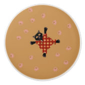 Well Dressed Cats Making Paw Prints in the Sand セラミックノブ (正面)