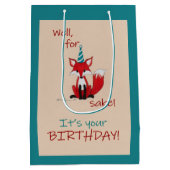 Well, for FOX sake! Birthday pun  ミディアムペーパーバッグ (裏面)