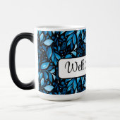 "Well Hey There" パーソナライズされた Black&Blue Botanical モーフィングマグカップ (左)