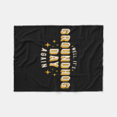 Well Its Groundhog Day Again Funny Men Women Retro フリースブランケット (正面(横))