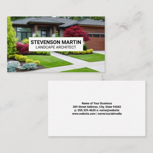 Well Manicured Landscape | Front Yard Residential 名刺 (正面/裏面)