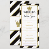 Well Wishesカード、ベビーシャワー、プリンス、フェイク金ゴールド (正面/裏面)