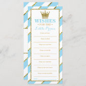 Well Wishesカード、ベビーシャワー、プリンス、フェイク金ゴールド (正面/裏面)