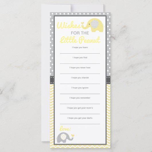 Well Wishesカード、象、編集可能カラー (正面)