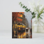 Well Wishes rainy秋トラムinリスボン，ポルトガル ポストカード (スタンド正面)