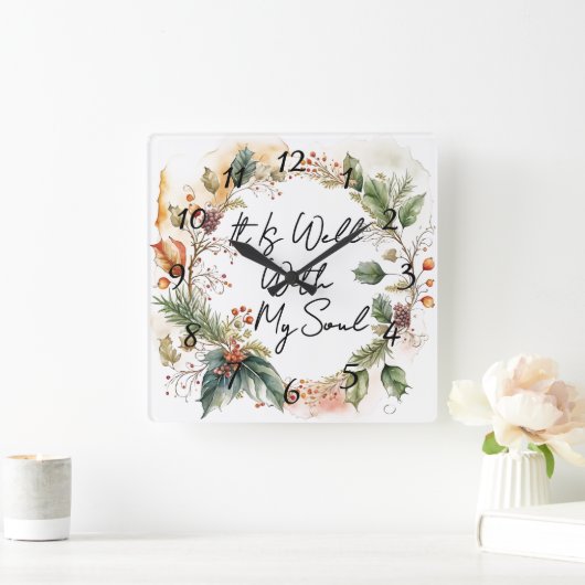 Well With My Soul  スクエア壁時計 (ホーム)