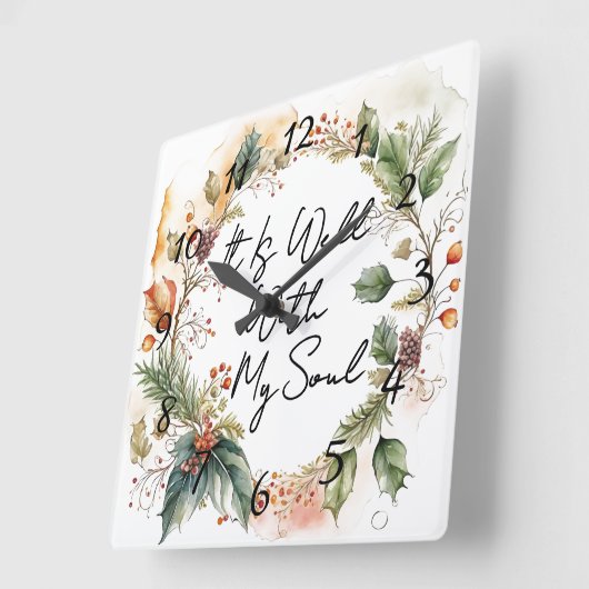 Well With My Soul  スクエア壁時計 (傾斜)