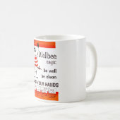 Wellbee CDCの洗浄あなたの手広告ポスター コーヒーマグカップ (正面右)