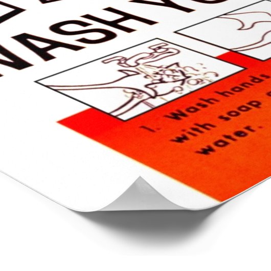 Wellbee CDC WASH YOUR HANDS Advertisement Poster ポスター (角)