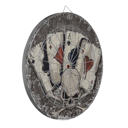 Wellcodaのエースのトランプのスカルのカジノ ダーツボード (正面左)