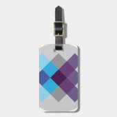 Wellcodaの数々のな正方形の円の熱狂するなパターン ラゲッジタグ (正面縦)