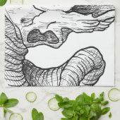 Wellcodaの邪悪な動物のスカルの犠牲の頭部 キッチンタオル (折り畳み)